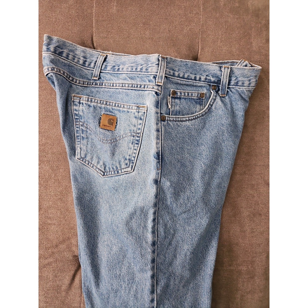 Carhartt B18 STW Traditional Fit Jeans 40x34 Men's Light Wash Denim Workwear